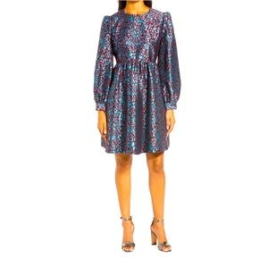 HALOGEN
X Atlantic-Pacific Leopard Jacquard Long Sleeve Dress